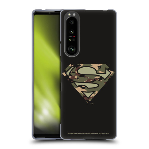 Superman DC Comics Logos Camouflage Soft Gel Case for Sony Xperia 1 III