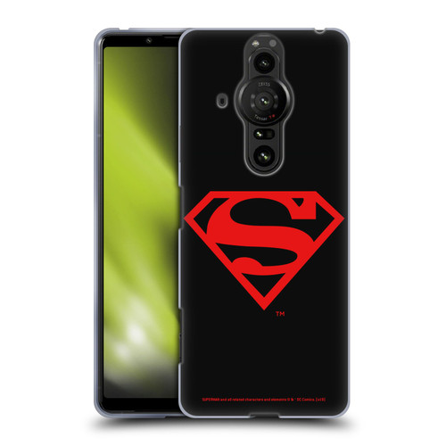 Superman DC Comics Logos Black And Red Soft Gel Case for Sony Xperia Pro-I