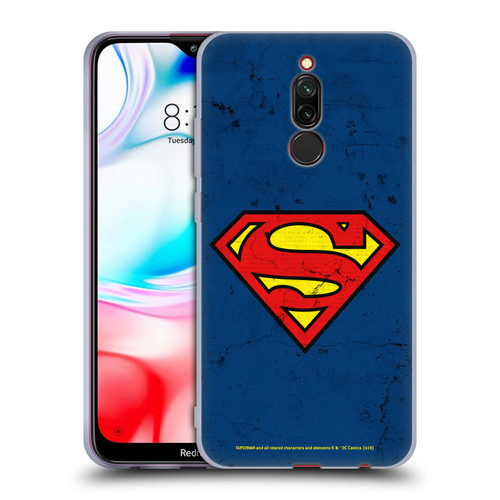 Superman DC Comics Logos Distressed Look Soft Gel Case for Xiaomi Redmi 8