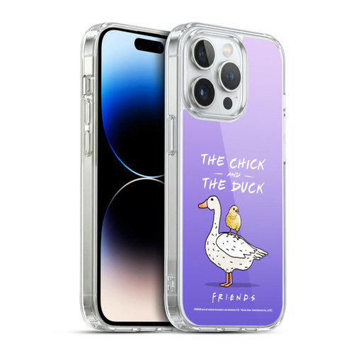Friends TV Show Key Art Chick And Duck Soft Gel Case for Apple iPhone 14 Pro