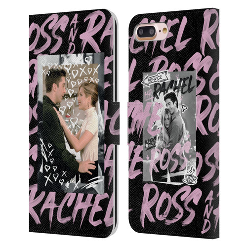 Friends TV Show Doodle Art Ross And Rachel Leather Book Wallet Case Cover For Apple iPhone 7 Plus / iPhone 8 Plus