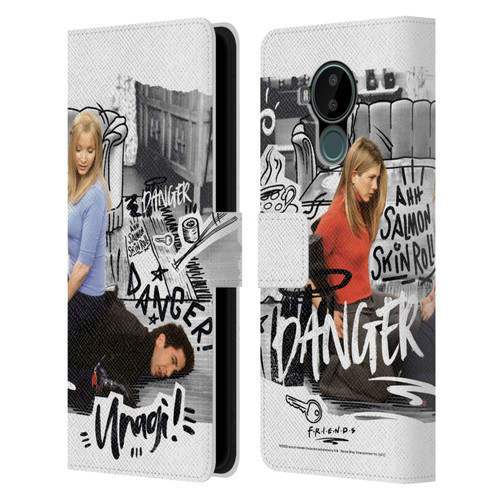 Friends TV Show Doodle Art Ross Unagi Leather Book Wallet Case Cover For Nokia C30