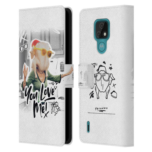 Friends TV Show Doodle Art You Love Me Leather Book Wallet Case Cover For Motorola Moto E7