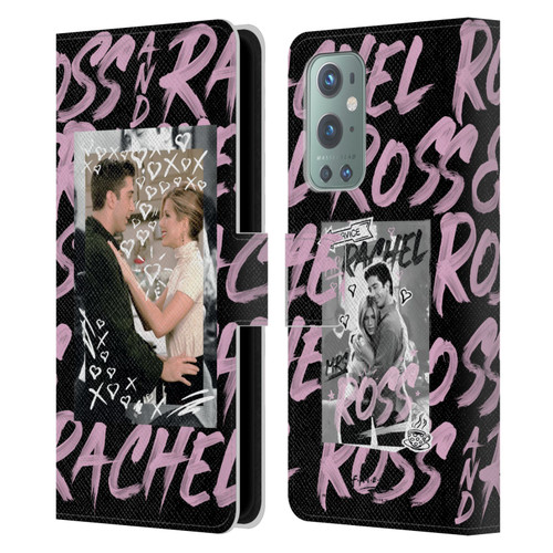 Friends TV Show Doodle Art Ross And Rachel Leather Book Wallet Case Cover For OnePlus 9