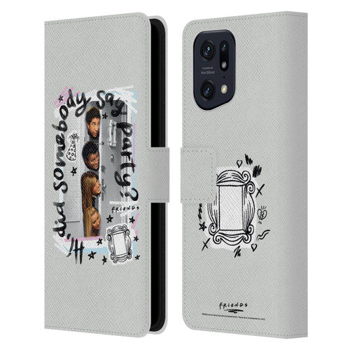 Friends TV Show Doodle Art Somebody Say Party Leather Book Wallet Case Cover For OPPO Find X5