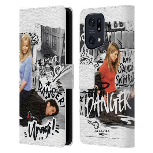 Friends TV Show Doodle Art Ross Unagi Leather Book Wallet Case Cover For OPPO Find X5 Pro