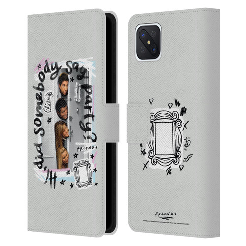 Friends TV Show Doodle Art Somebody Say Party Leather Book Wallet Case Cover For OPPO Reno4 Z 5G