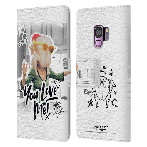 Friends TV Show Doodle Art You Love Me Leather Book Wallet Case Cover For Samsung Galaxy S9