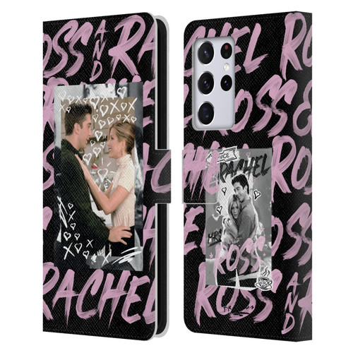 Friends TV Show Doodle Art Ross And Rachel Leather Book Wallet Case Cover For Samsung Galaxy S21 Ultra 5G