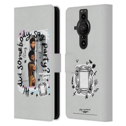 Friends TV Show Doodle Art Somebody Say Party Leather Book Wallet Case Cover For Sony Xperia Pro-I