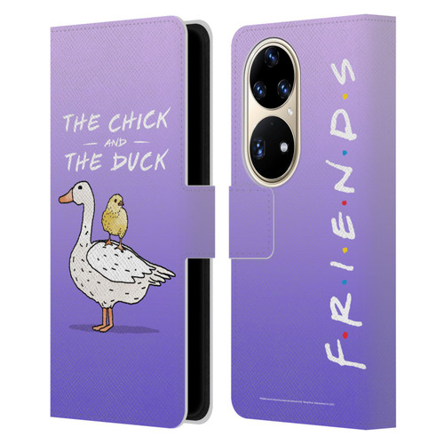 Friends TV Show Key Art Chick And Duck Leather Book Wallet Case Cover For Huawei P50 Pro