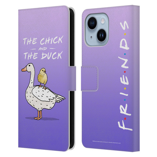 Friends TV Show Key Art Chick And Duck Leather Book Wallet Case Cover For Apple iPhone 14 Plus