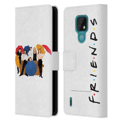 Friends TV Show Key Art Logo Opening Sequence Leather Book Wallet Case Cover For Motorola Moto E7