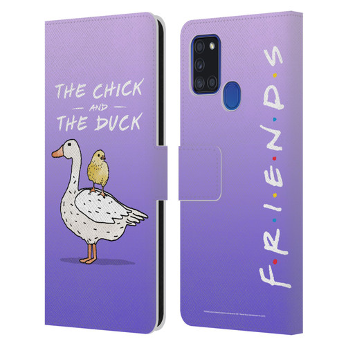 Friends TV Show Key Art Chick And Duck Leather Book Wallet Case Cover For Samsung Galaxy A21s (2020)