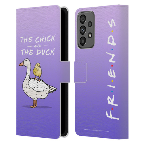 Friends TV Show Key Art Chick And Duck Leather Book Wallet Case Cover For Samsung Galaxy A73 5G (2022)