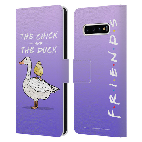 Friends TV Show Key Art Chick And Duck Leather Book Wallet Case Cover For Samsung Galaxy S10+ / S10 Plus
