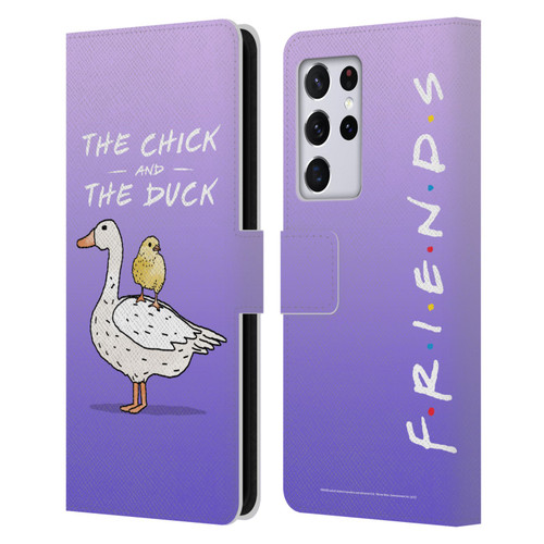Friends TV Show Key Art Chick And Duck Leather Book Wallet Case Cover For Samsung Galaxy S21 Ultra 5G