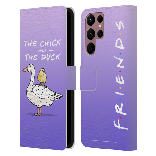 Friends TV Show Key Art Chick And Duck Leather Book Wallet Case Cover For Samsung Galaxy S22 Ultra 5G