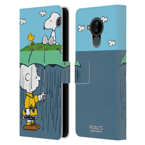 Peanuts Halfs And Laughs Charlie, Snoppy & Woodstock Leather Book Wallet Case Cover For Nokia C30