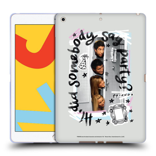 Friends TV Show Doodle Art Somebody Say Party Soft Gel Case for Apple iPad 10.2 2019/2020/2021