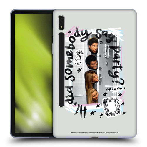 Friends TV Show Doodle Art Somebody Say Party Soft Gel Case for Samsung Galaxy Tab S8