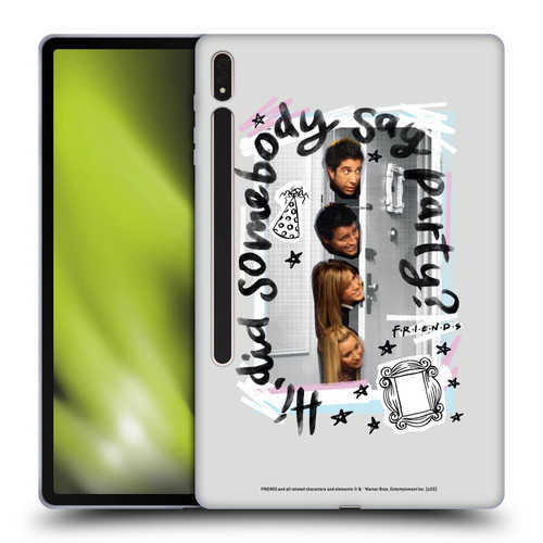 Friends TV Show Doodle Art Somebody Say Party Soft Gel Case for Samsung Galaxy Tab S8 Plus