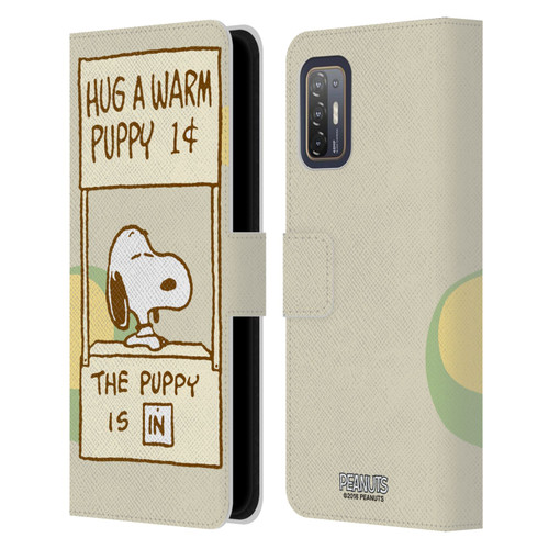 Peanuts Snoopy Hug Warm Leather Book Wallet Case Cover For HTC Desire 21 Pro 5G
