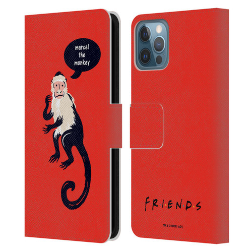 Friends TV Show Iconic Marcel The Monkey Leather Book Wallet Case Cover For Apple iPhone 12 / iPhone 12 Pro