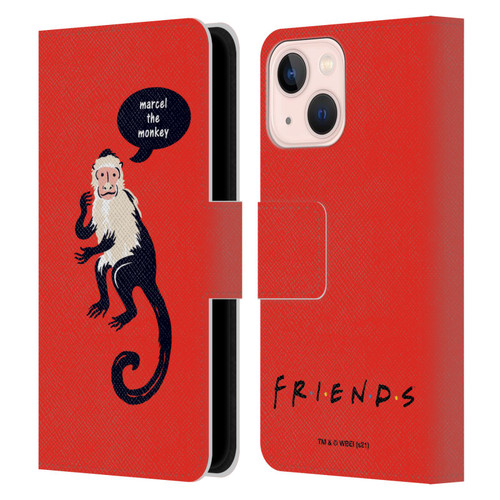 Friends TV Show Iconic Marcel The Monkey Leather Book Wallet Case Cover For Apple iPhone 13 Mini