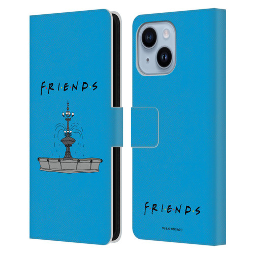 Friends TV Show Iconic Fountain Leather Book Wallet Case Cover For Apple iPhone 14 Plus