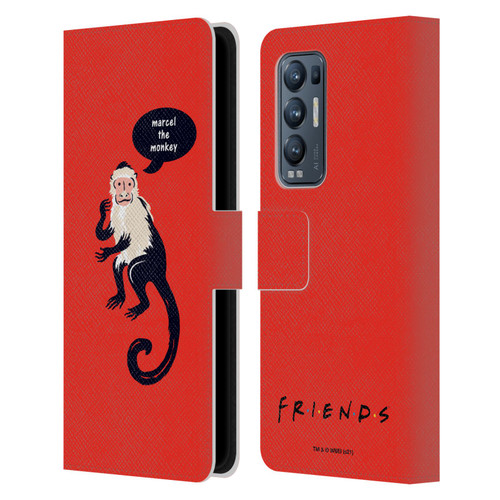 Friends TV Show Iconic Marcel The Monkey Leather Book Wallet Case Cover For OPPO Find X3 Neo / Reno5 Pro+ 5G