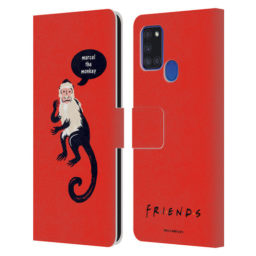 Friends TV Show Iconic Marcel The Monkey Leather Book Wallet Case Cover For Samsung Galaxy A21s (2020)