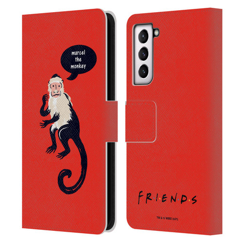 Friends TV Show Iconic Marcel The Monkey Leather Book Wallet Case Cover For Samsung Galaxy S21 5G