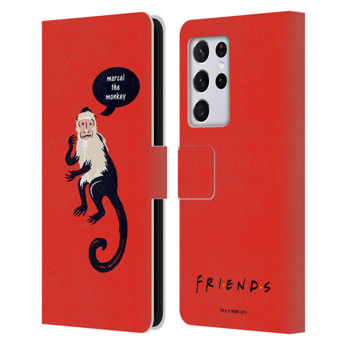 Friends TV Show Iconic Marcel The Monkey Leather Book Wallet Case Cover For Samsung Galaxy S21 Ultra 5G