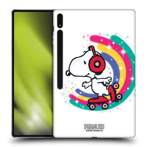 Peanuts Snoopy Boardwalk Airbrush Colourful Skating Soft Gel Case for Samsung Galaxy Tab S8 Ultra