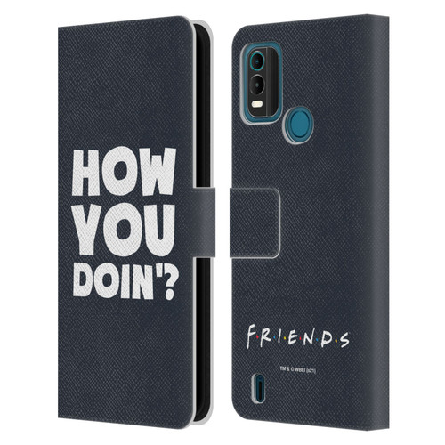 Friends TV Show Quotes How You Doin' Leather Book Wallet Case Cover For Nokia G11 Plus