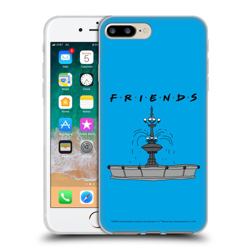 Friends TV Show Iconic Fountain Soft Gel Case for Apple iPhone 7 Plus / iPhone 8 Plus & MagSafe