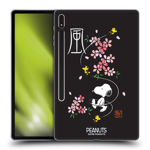 Peanuts Oriental Snoopy Cherry Blossoms Soft Gel Case for Samsung Galaxy Tab S8 Plus