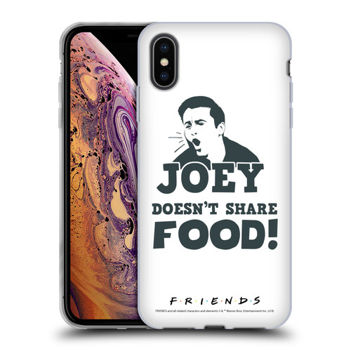 Friends TV Show Quotes Joey Food Soft Gel Case for Apple iPhone XS Max