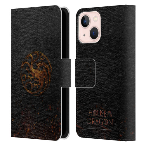 House Of The Dragon: Television Series Graphics Targaryen Emblem Leather Book Wallet Case Cover For Apple iPhone 13 Mini