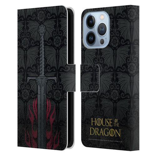House Of The Dragon: Television Series Graphics Sword Leather Book Wallet Case Cover For Apple iPhone 13 Pro