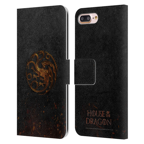 House Of The Dragon: Television Series Graphics Targaryen Emblem Leather Book Wallet Case Cover For Apple iPhone 7 Plus / iPhone 8 Plus