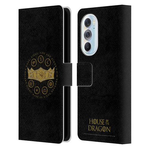 House Of The Dragon: Television Series Graphics Crown Leather Book Wallet Case Cover For Motorola Edge X30