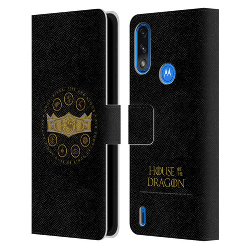 House Of The Dragon: Television Series Graphics Crown Leather Book Wallet Case Cover For Motorola Moto E7 Power / Moto E7i Power