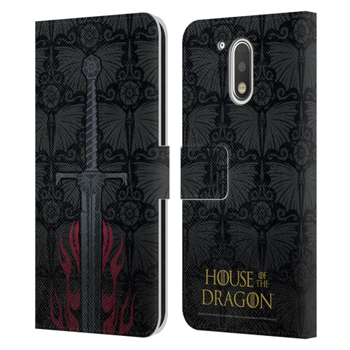 House Of The Dragon: Television Series Graphics Sword Leather Book Wallet Case Cover For Motorola Moto G41