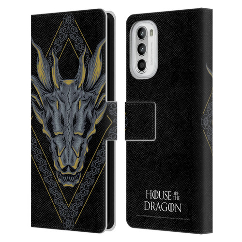 House Of The Dragon: Television Series Graphics Dragon Head Leather Book Wallet Case Cover For Motorola Moto G52