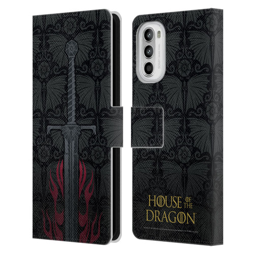 House Of The Dragon: Television Series Graphics Sword Leather Book Wallet Case Cover For Motorola Moto G52