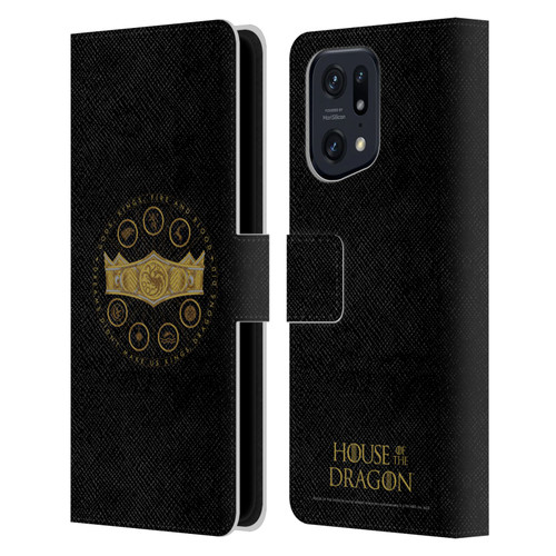 House Of The Dragon: Television Series Graphics Crown Leather Book Wallet Case Cover For OPPO Find X5 Pro