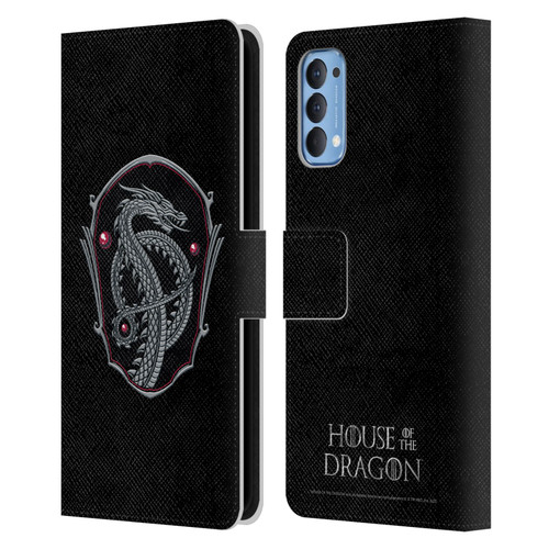 House Of The Dragon: Television Series Graphics Dragon Badge Leather Book Wallet Case Cover For OPPO Reno 4 5G