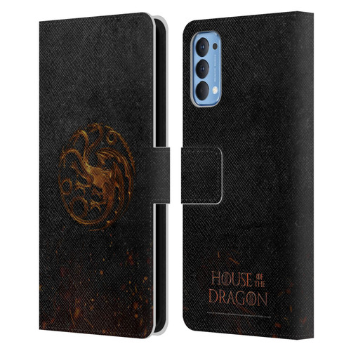 House Of The Dragon: Television Series Graphics Targaryen Emblem Leather Book Wallet Case Cover For OPPO Reno 4 5G